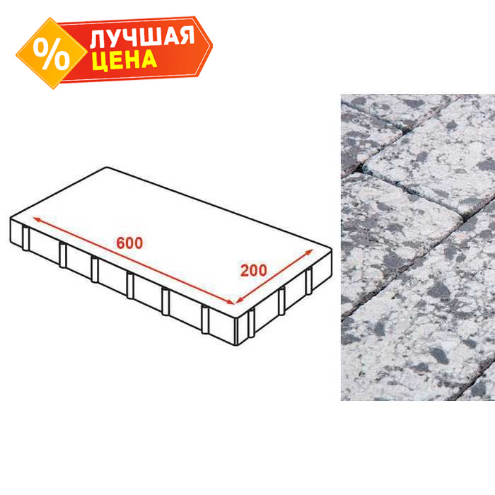 Плита тротуарная Готика Granite FINERRO, Диорит 600x200x80 мм