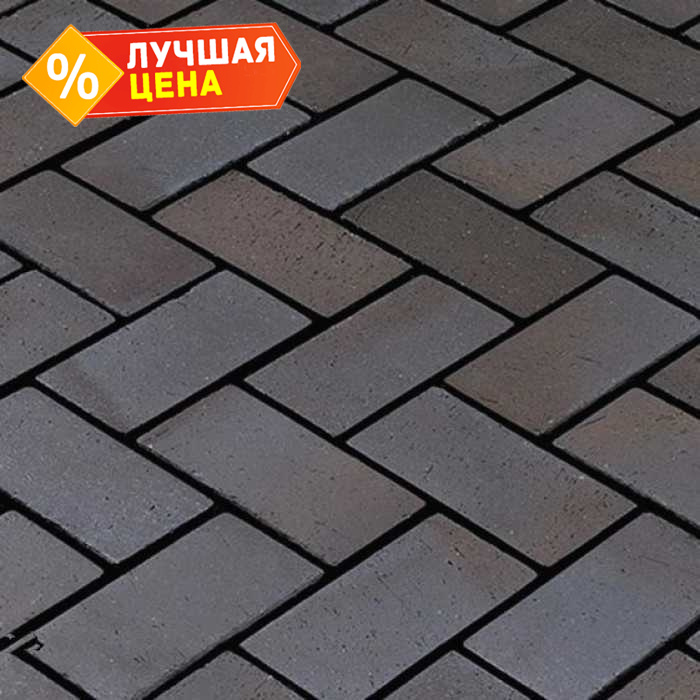 Тротуарная клинкерная брусчатка Vandersanden Alt Berlin серо-синяя, 200x100x52 мм