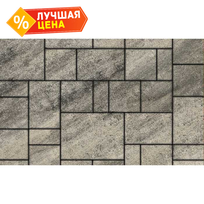 Плитка тротуарная Мюнxен Б.2.Ф.6см Листопад гладкий Антрацит