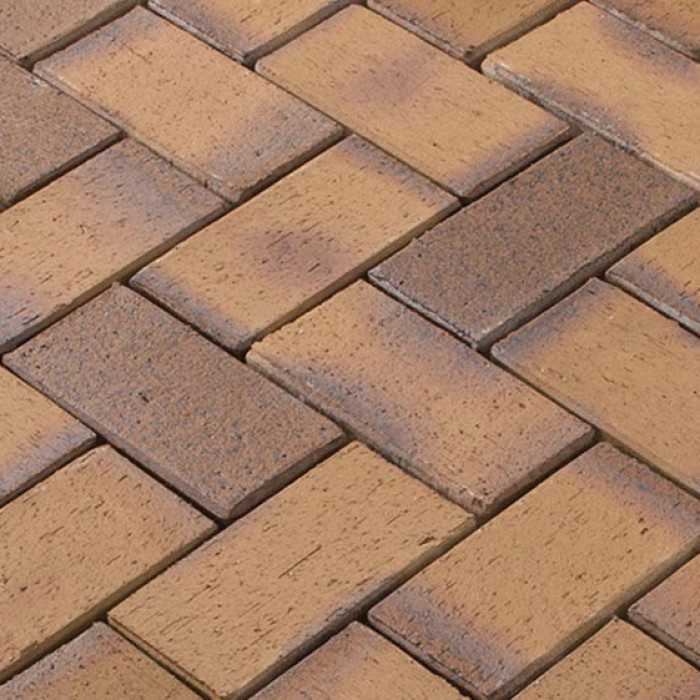 Тротуарная клинкерная брусчатка Vandersanden Reggio оранжевая, 200x100x52 мм