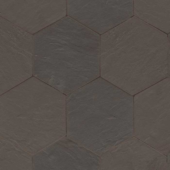 Клинкерная брусчатка Muhr №05 Eisenschmelz Schwarzbraun, гексагон 200x52 мм