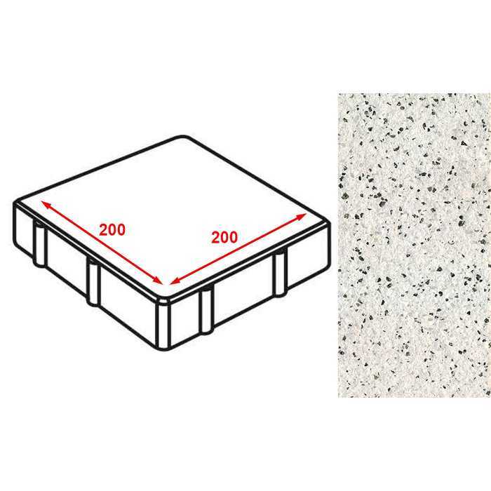 Плитка тротуарная Готика Granite FERRO, квадрат, Покостовский 200x200x60 мм